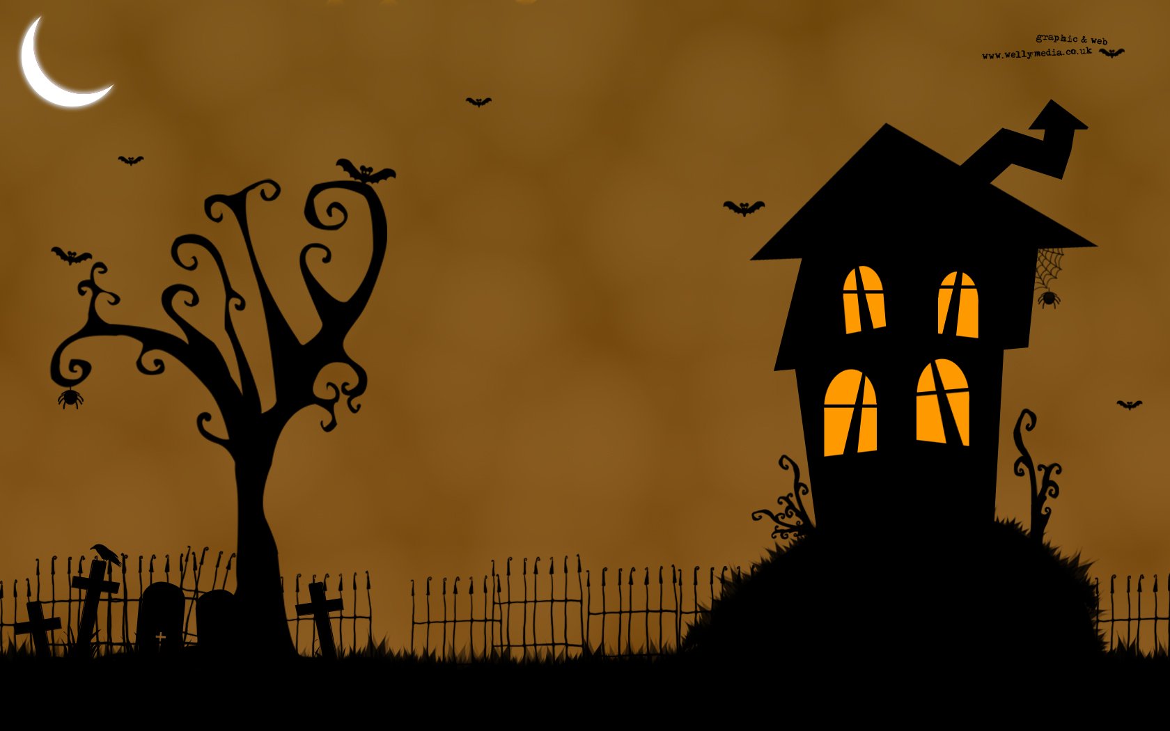 Scary Halloween 2012 HD Wallpapers Pumpkins Witches Spider Web