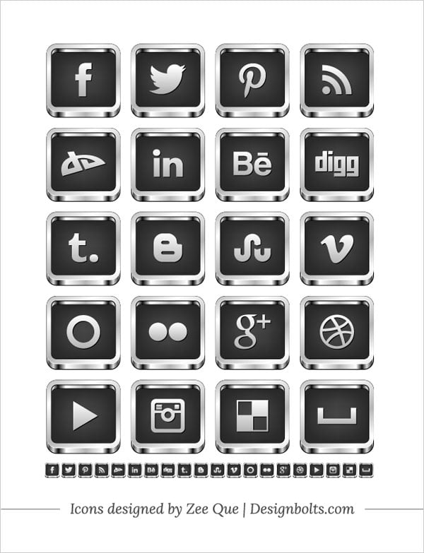 Free Black And White Social Media Vector Icons