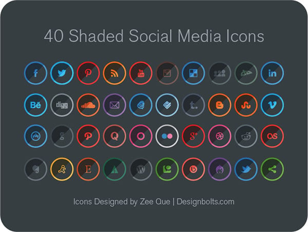 Shaded Social Media Icons
