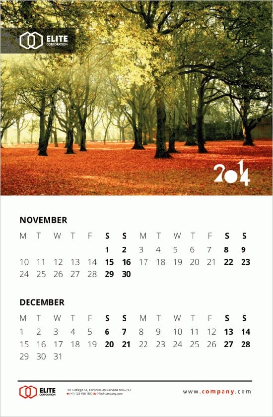 2014 calendar design ideas 11 25 New Year 2014 Wall & Desk Calendar Designs For Inspiration