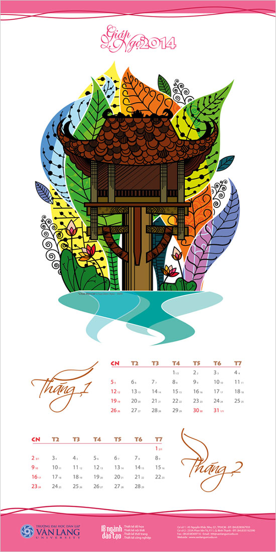 Chinease Calendar 2014 Design 4 25 New Year 2014 Wall & Desk Calendar Designs For Inspiration