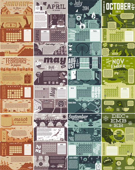 Creative Calendar 2014 Design 4 25 New Year 2014 Wall & Desk Calendar Designs For Inspiration
