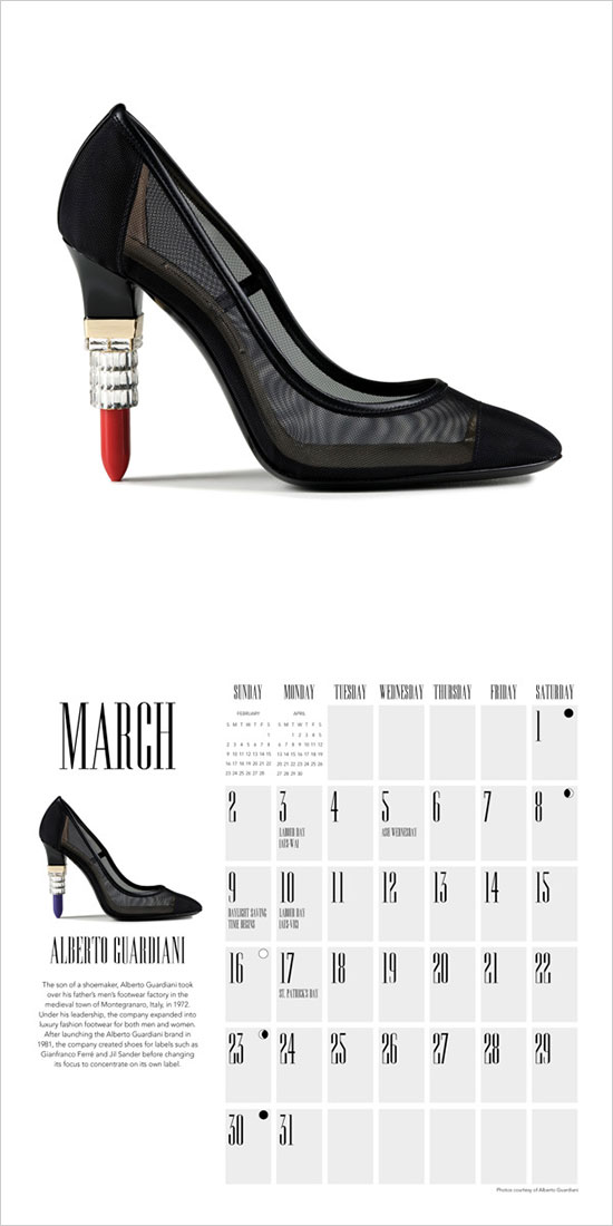 Creative Shoes Calendar 2014 3 25 New Year 2014 Wall & Desk Calendar Designs For Inspiration
