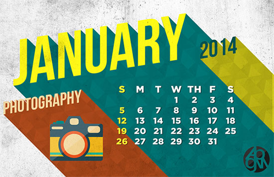 Long Shadow Calendar 2014 Design 2 25 New Year 2014 Wall & Desk Calendar Designs For Inspiration