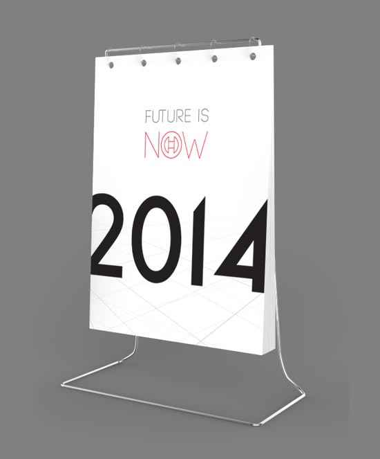 Simple 2014 Desk Calendar Design 25 New Year 2014 Wall & Desk Calendar Designs For Inspiration