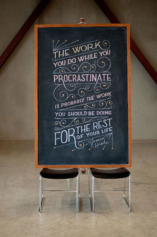 Famous Typography Quotes Written on Chalkboard