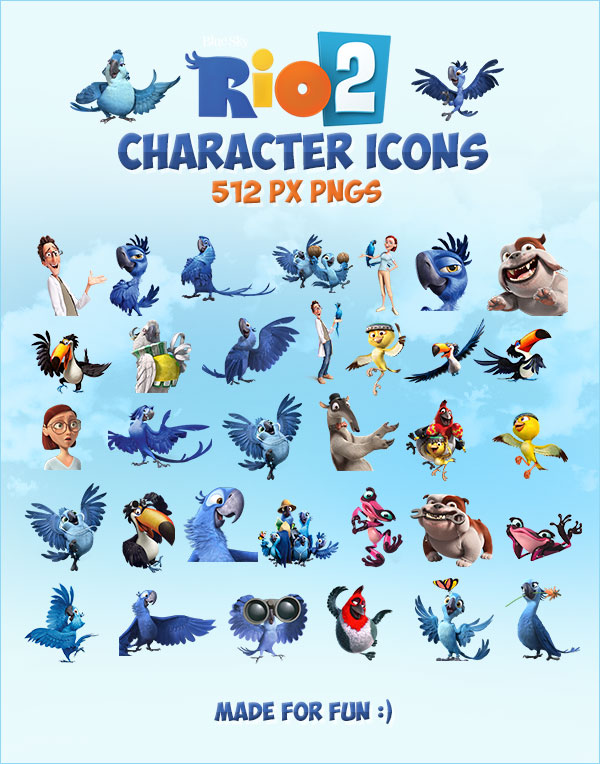 Rio 2 2014 Movie Character Icons 512 Px PNGs Designbolts