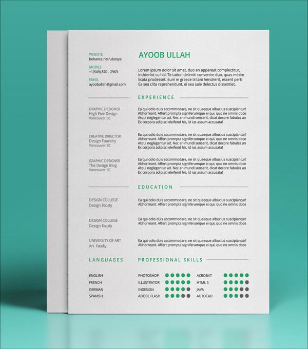 simple creative resume template images