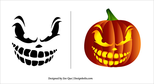 10 Free Halloween Scary Pumpkin Carving Patterns Stencils