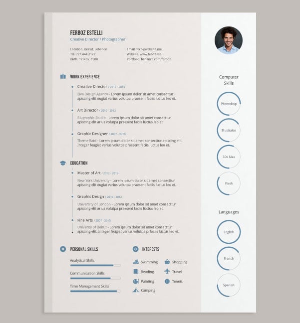 20 Best Free Resume Cv Templates In Ai Indesign Psd Formats