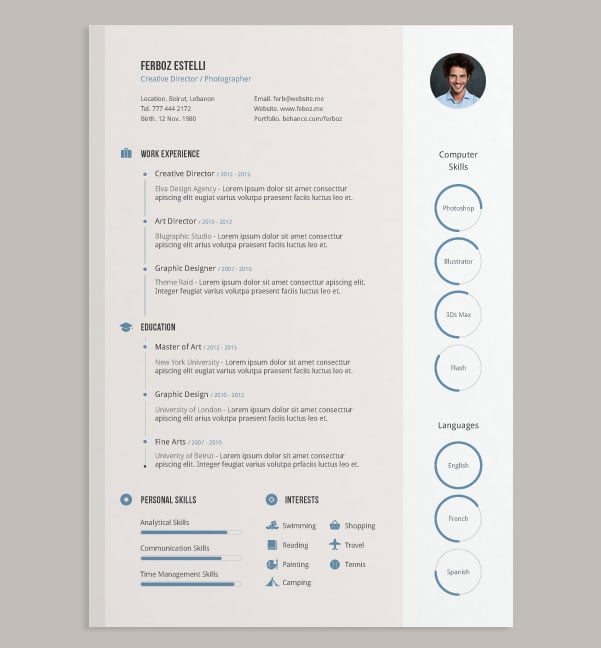 Modern experience based cv template | careerone.com.au