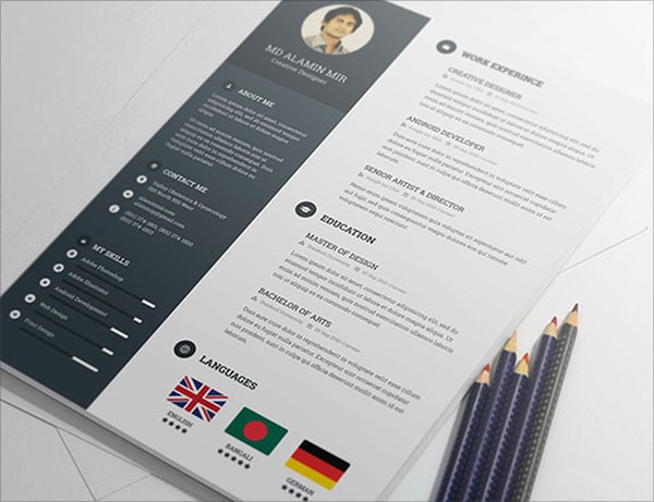 modele cv photoshop psd