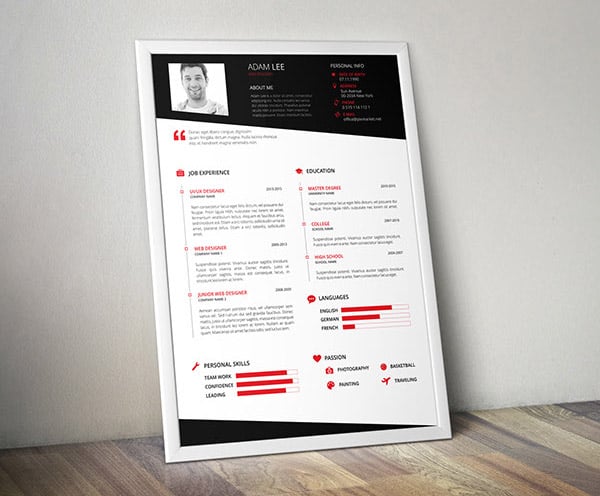 50  beautiful free resume  cv  templates in ai  indesign  u0026 psd formats  u2013 designbolts