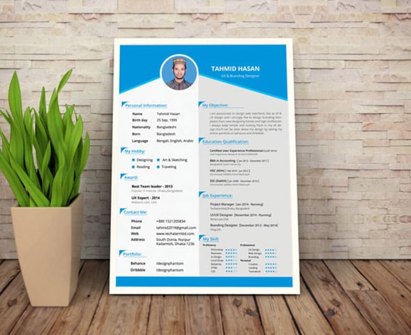50 Beautiful Free Resume Cv Templates In Ai Indesign Psd Formats