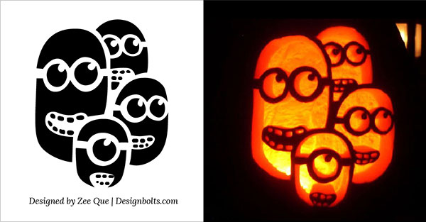 Minion Stencil Pumpkin Carving Stencils Halloween Easy Patterns Scary 