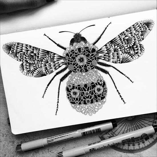 25+ Super Duper Detailed Ink Drawings by Pavneet Sembhi Designbolts