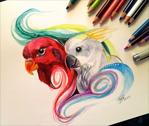 50+ Inspiring Color Pencil Drawings of Animals By Katy Lipscomb