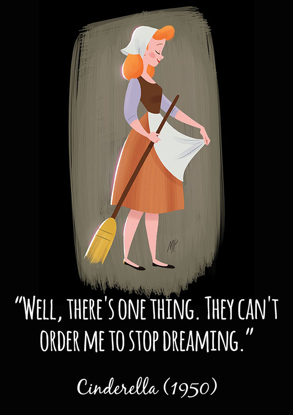 Beautiful Illustrations of Disney Princesses with Inspirational Quotes