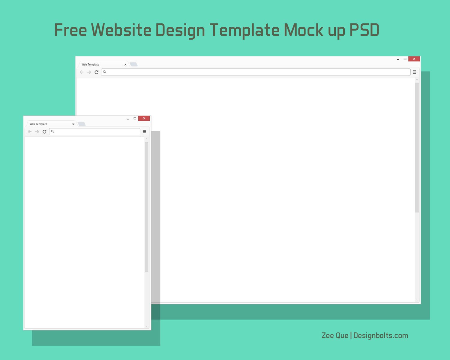 Free Browser / Website Design Template Mock up PSD