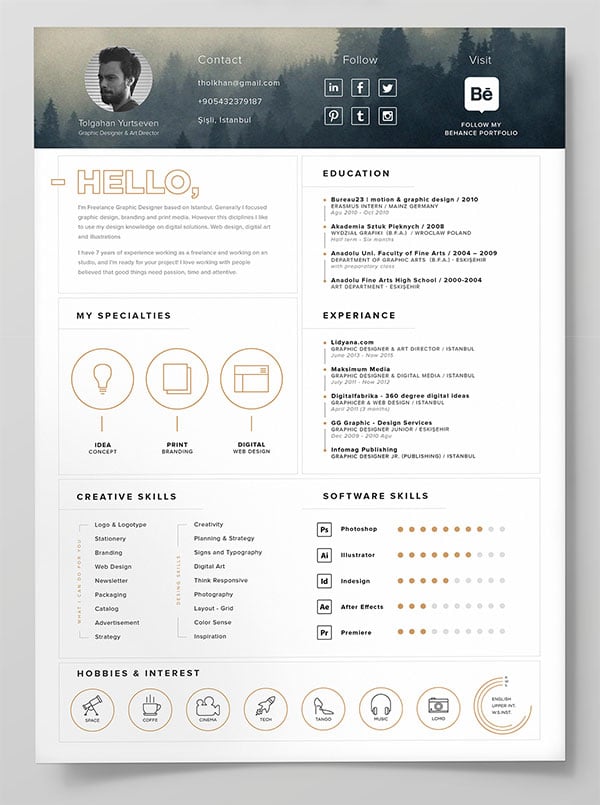10 Best Free Resume (CV) Templates in Ai, Indesign, Word