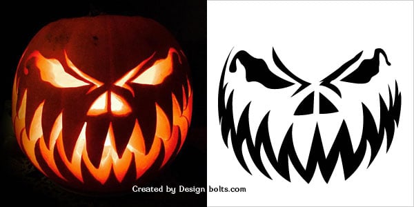 Free Printable Scary Pumpkin Face Template