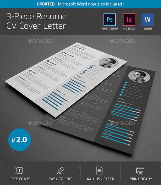 10 all time best premium simple  u0026 infographic resume    cv template in word  ai  indd  psd  u0026 cdr