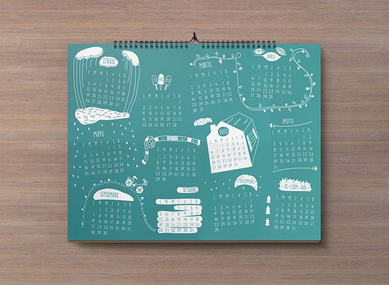 Free Portrait & Landscape Wall Calendar Mockup PSD Files