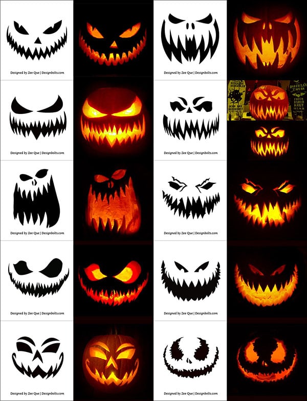 290+ Free Printable Halloween Pumpkin Carving Stencils, Patterns