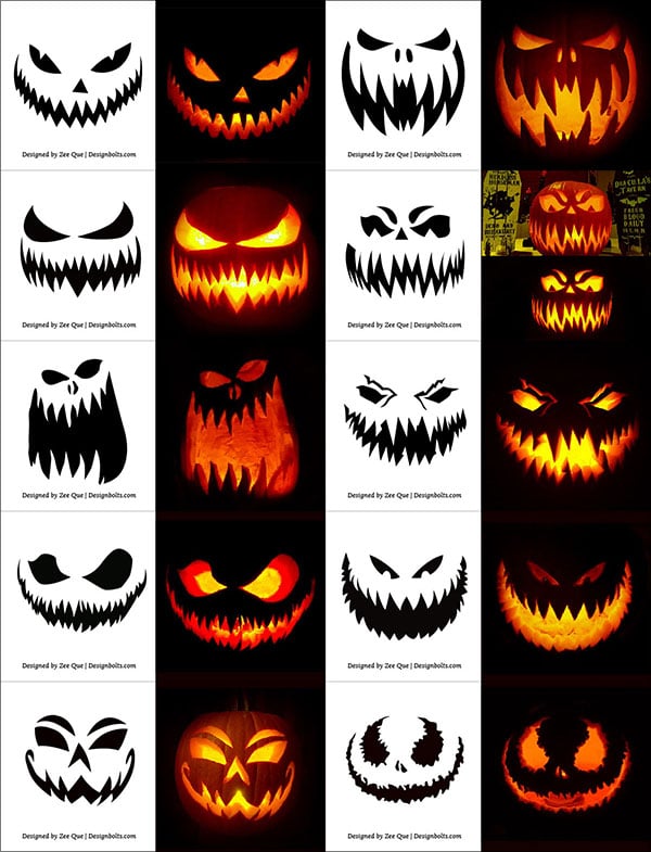 Free Printable Scary Pumpkin Templates