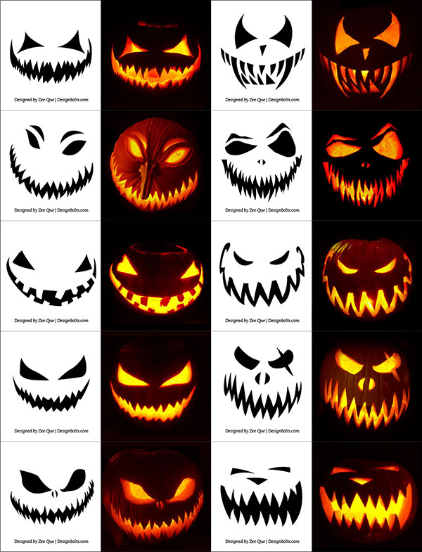 290 Free Printable Halloween Pumpkin Carving Stencils Patterns Designs Faces Ideas