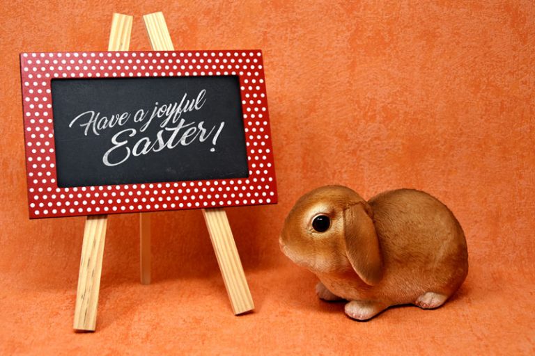 Free Easter Bunny Easel Chalkboard Mockup PSD – Designbolts