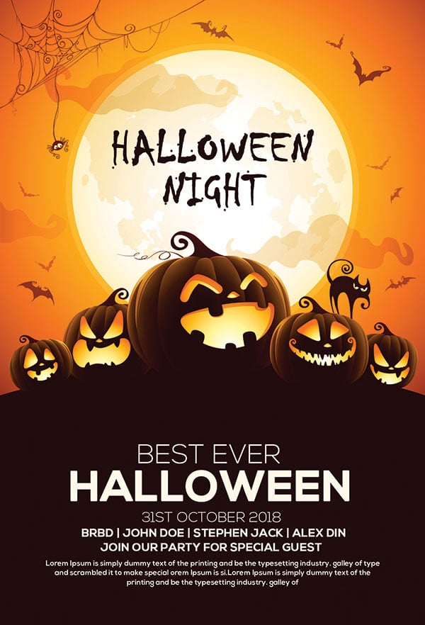 60+ Free Halloween Posters, Invitation Flyers & Print Templates 2018