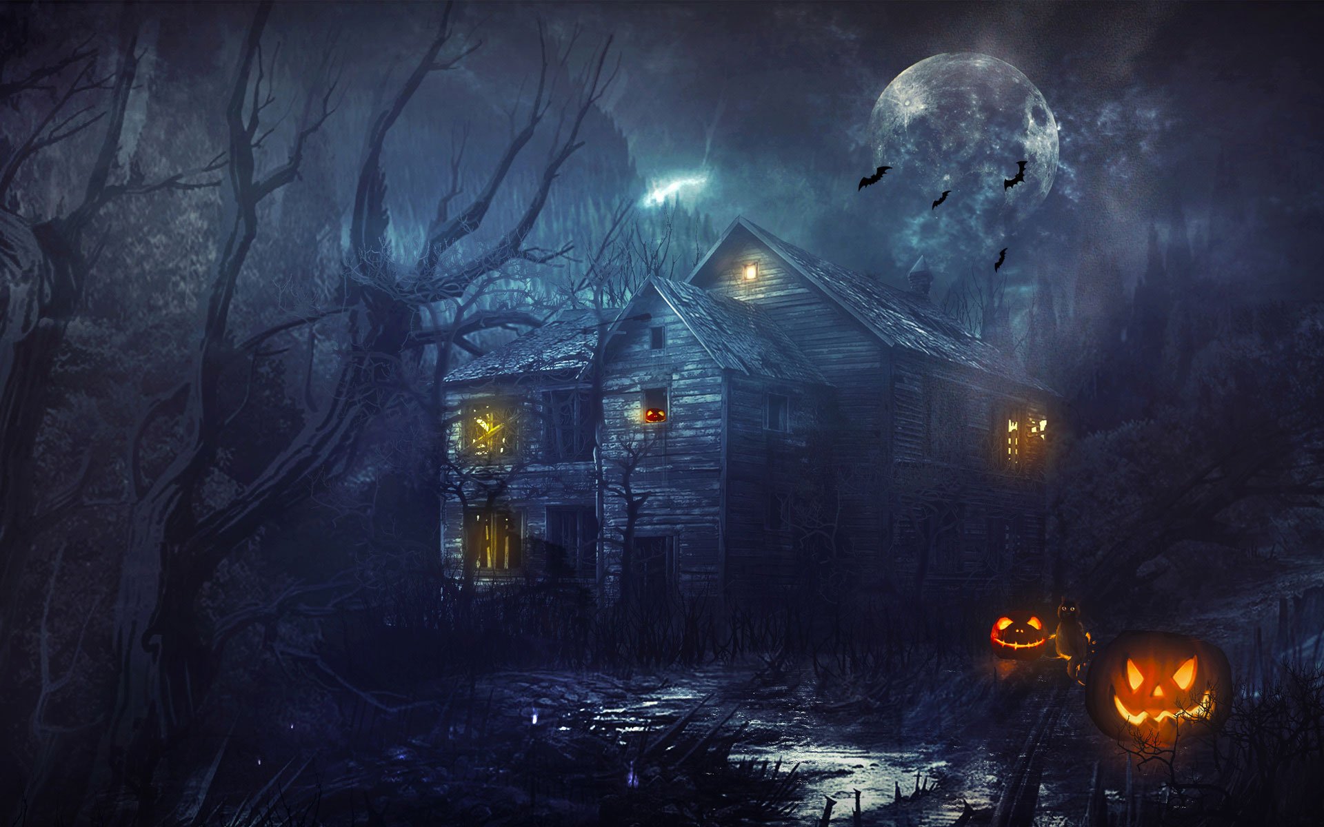 50+ Scary Halloween 2018 HD Wallpapers, Backgrounds, Pumpkins, Witches