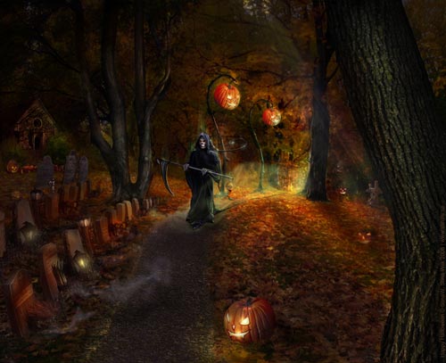 Scary-Halloween-Night-Skeleton-Pumpkin-HD-Wallpaper