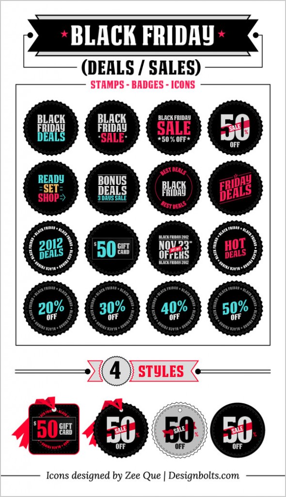 Black Friday Deals / Sales | Stamps, Badges, Icons