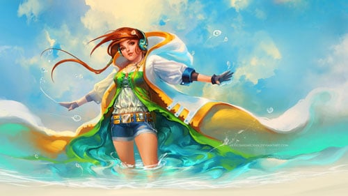 Beautiful-Young-Girl-Digital-art-painting-HD-Wallpaper