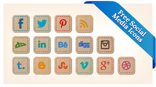 Free-hand-stitched-premium-social-networking-icons
