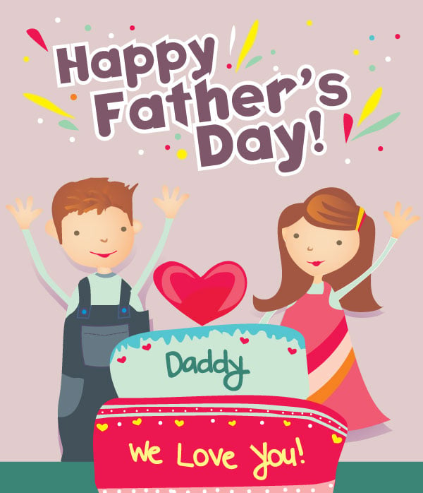 Cute On Daddy's Day Happy Father's Day Greeting Card Art Cards