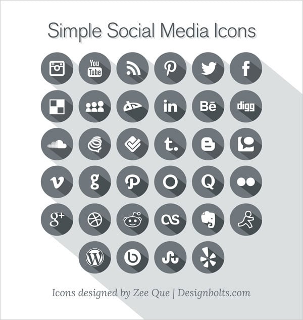 vector simple social media icons