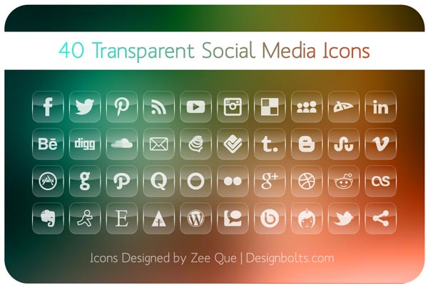 Paling Baru Translucent White Social Media Icons Transparent Background