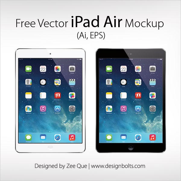 Download Free Vector Apple iPad Air Mockup in Ai & EPS Format