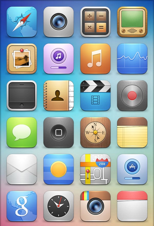 25 Absolutely Free Beautiful iOS iPad/iPhone & App Icons ...