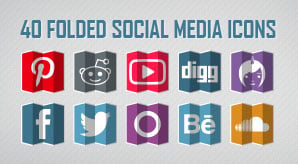 40-Free-Folded-Social-Media-Icons