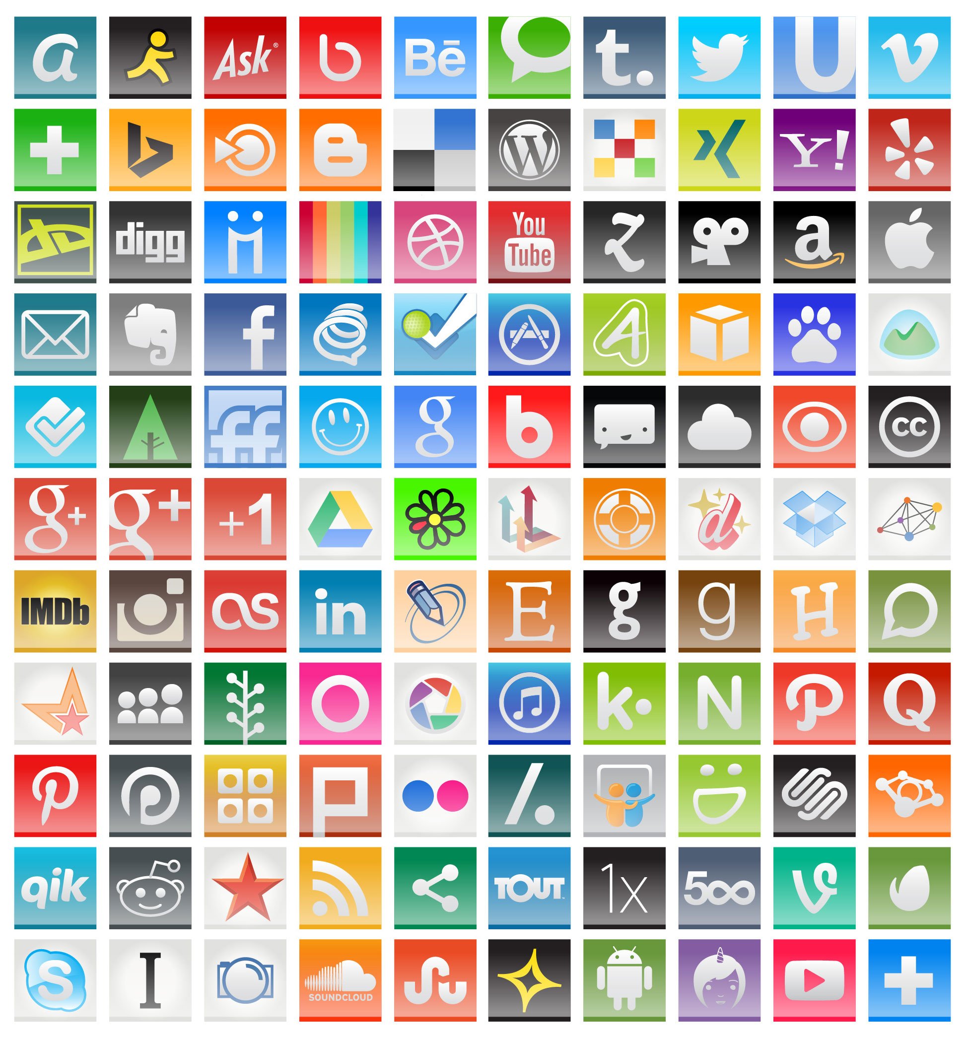 110 Free Social Media Icons for 2014 Vector + PNGs