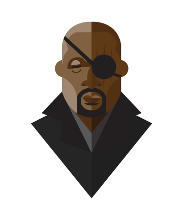 Nick-Fury-Flat-Design