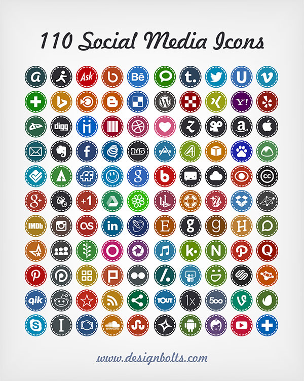 Download 10 Best Free Social Media Icons Set by Designbolts