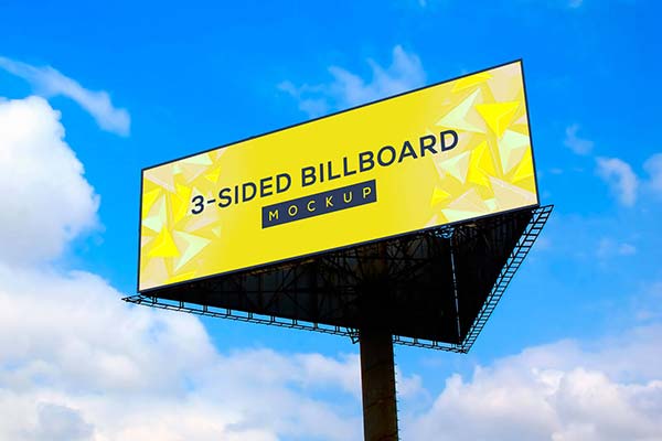 Free-3-Sided-Unipole-Billboard-Mockup-PSD