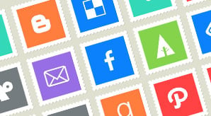 50-Free-Postage-Stamps-Style-Social-Media-Icons