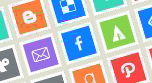 50 Free Postage Stamps Style Social Media Icons