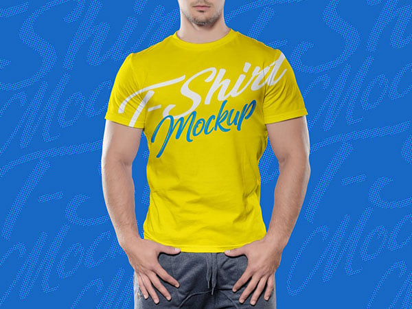 Free-Fit-Man-Half-Sleeves-T-shirt-Mockup-PSD-5